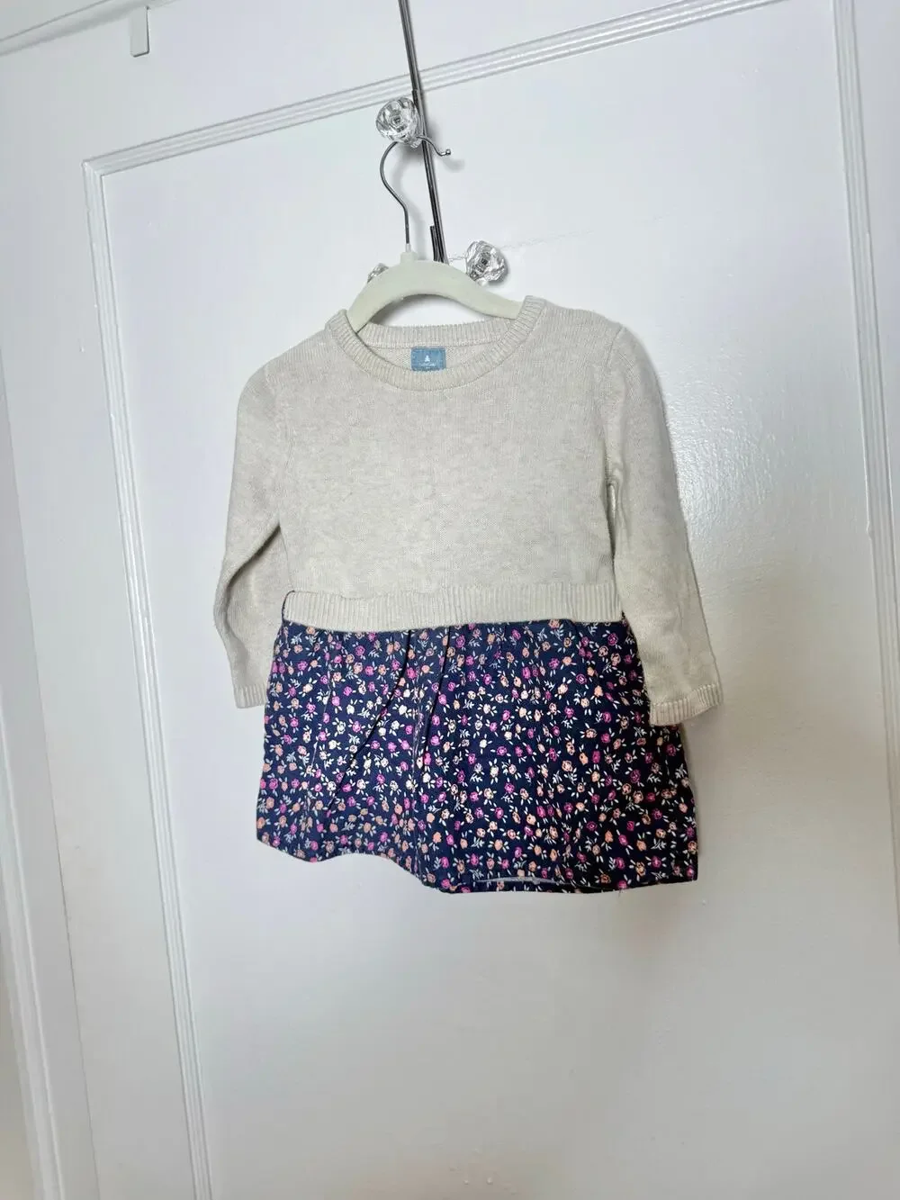 Baby Gap 12-18M Floral Sweater Dress Cottagecore Fall Family Photos Thanksgiving